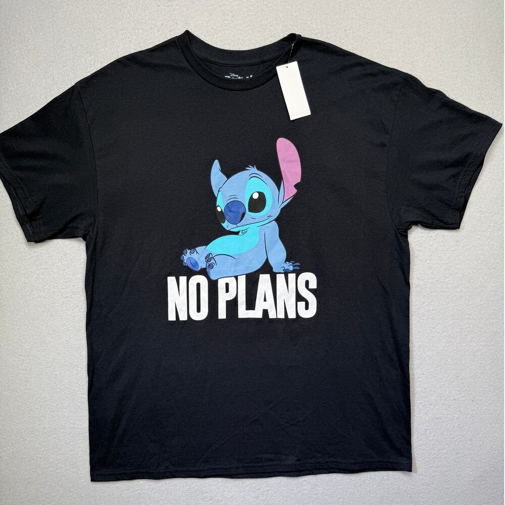 Stitch No Plans Graphic Crewneck T-Shirt black XL